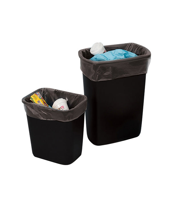 7 to 10 Gallon LLDPE Gusseted Can Liners 24" x 23", 2 Mil Bags, Black