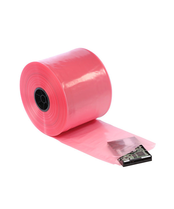 24" x 750' 4 Mil Pink Anti Static Poly Tubing