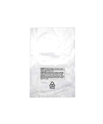 9" x 12" 2 Mil Flat Poly Bags w/Suffocation Warning