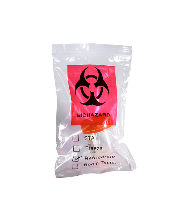 8" x 10" 2 Mil ProZip 3 Ply Printed Biohazard Specimen Bags